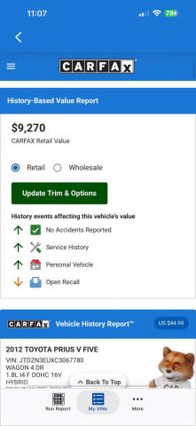 2012 Toyota Prius v Five