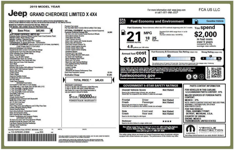 2019 Jeep Grand Cherokee Limited X