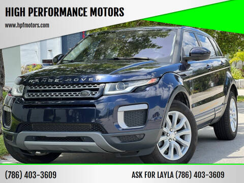 2016 Land Rover Range Rover Evoque for sale at HIGH PERFORMANCE MOTORS in Hollywood FL