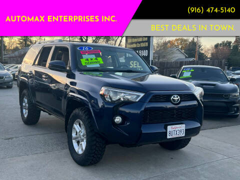 2016 Toyota 4Runner for sale at AUTOMAX ENTERPRISES INC. in Roseville CA