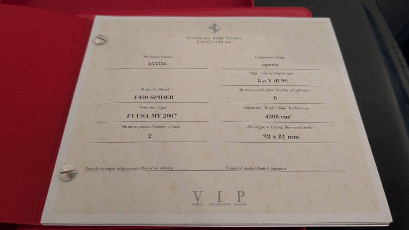 2007 Ferrari F430 F1 Spider