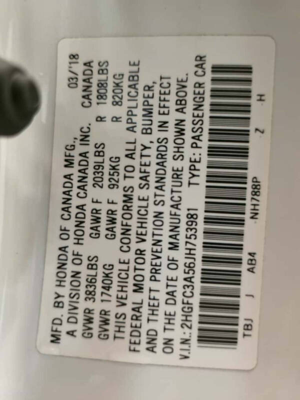 2018 Honda Civic Si w/Summer Tires