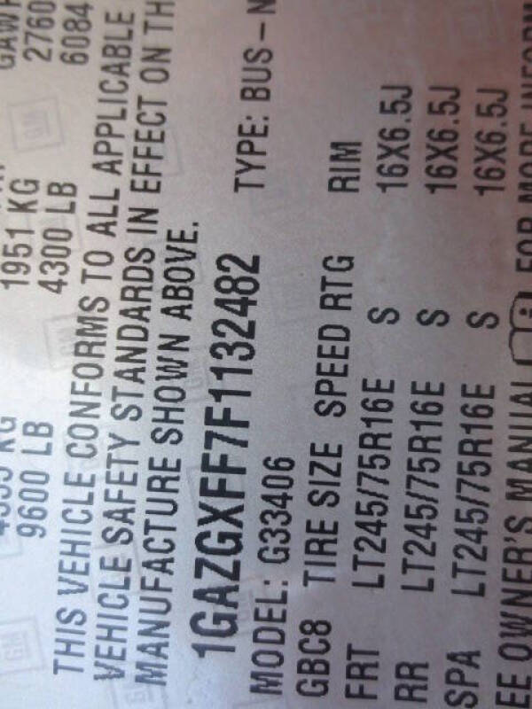 2015 Chevrolet Express LS 3500