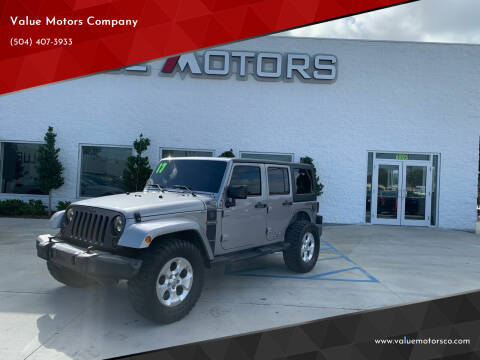 2017 Jeep Wrangler Unlimited for sale at Value Motors Company in Marrero LA