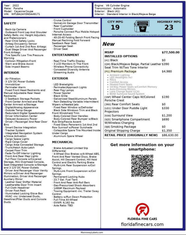 2022 Porsche Cayenne Coupe