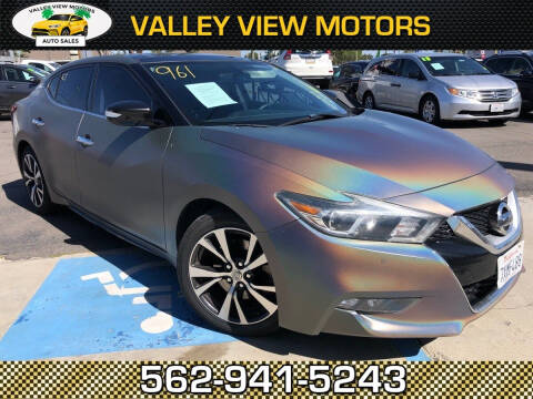 2016 Nissan Maxima for sale at Valley View Motors in Whittier CA