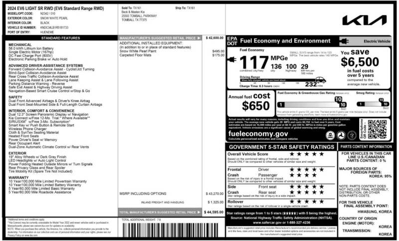 2024 Kia EV6 Light