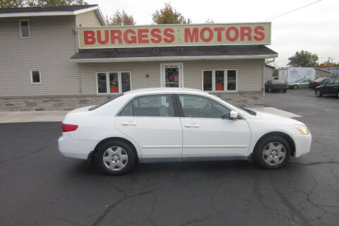2005 Honda Accord for sale at Burgess Motors Inc in Michigan City IN