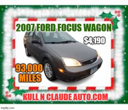 2007 Ford Focus for sale at Kull N Claude Auto Sales in Saint Cloud MN