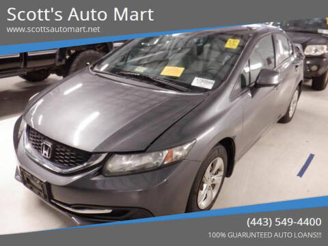 2013 Honda Civic for sale at Scott's Auto Mart in Dundalk MD
