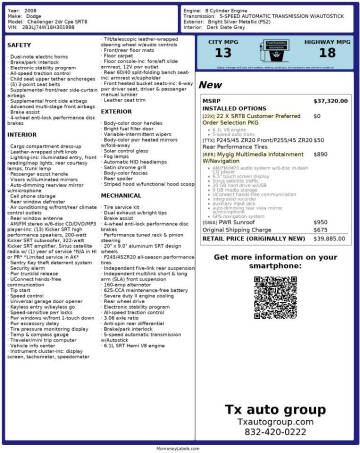 2008 Dodge Challenger SRT8