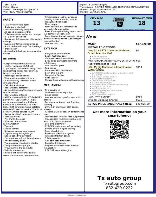 2008 Dodge Challenger SRT8