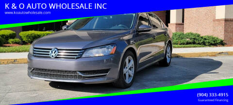 2012 Volkswagen Passat for sale at K & O AUTO WHOLESALE INC in Jacksonville FL