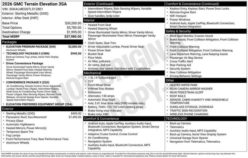 2026 GMC Terrain Elevation
