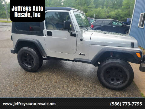 2002 Jeep Wrangler for sale at Jeffreys Auto Resale, Inc in Clinton Township MI