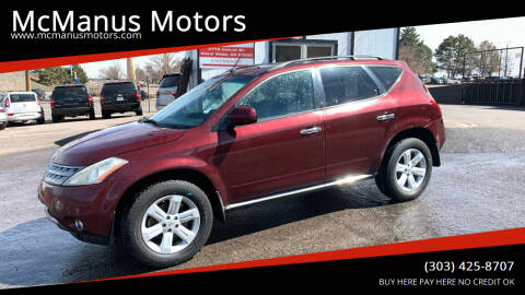2007 Nissan Murano for sale at McManus Motors in Wheat Ridge CO