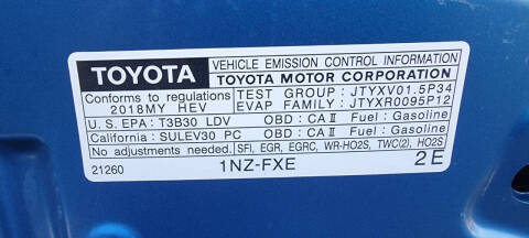 2018 Toyota Prius c Two