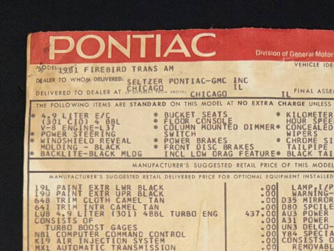 1981 Pontiac Firebird Trans Am