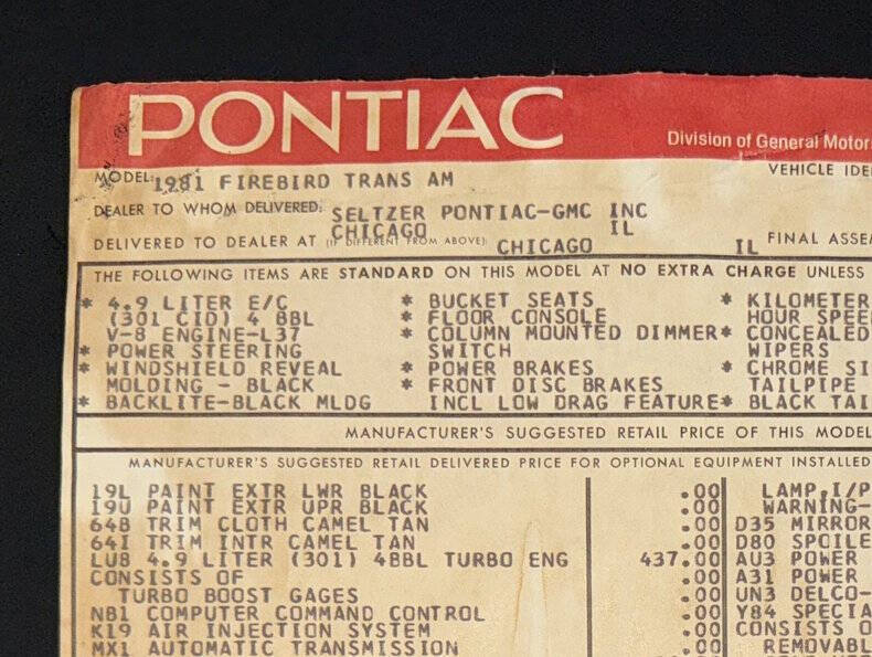 1981 Pontiac Firebird Trans Am