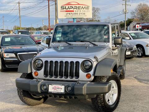 2013 Jeep Wrangler Unlimited for sale at Supreme Auto Sales in Chesapeake VA