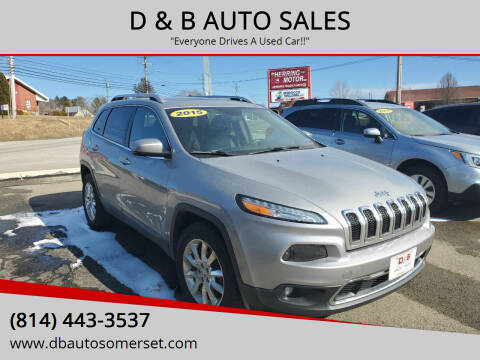 2015 Jeep Cherokee for sale at D & B AUTO SALES in Somerset PA