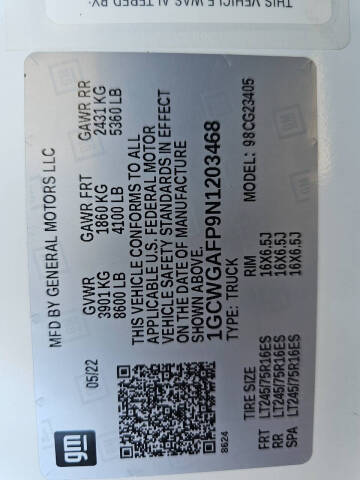 2022 Chevrolet Express 2500