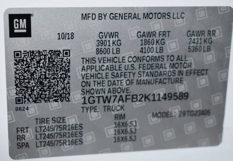 2019 GMC Savana 2500