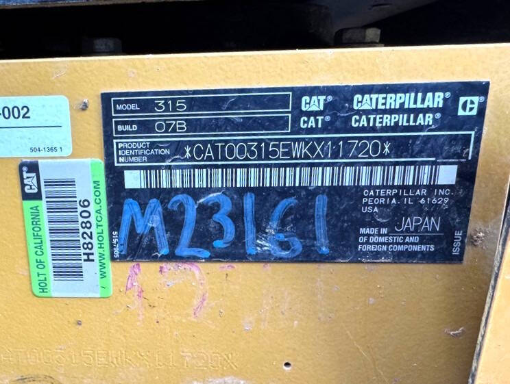 2022 Caterpillar 315