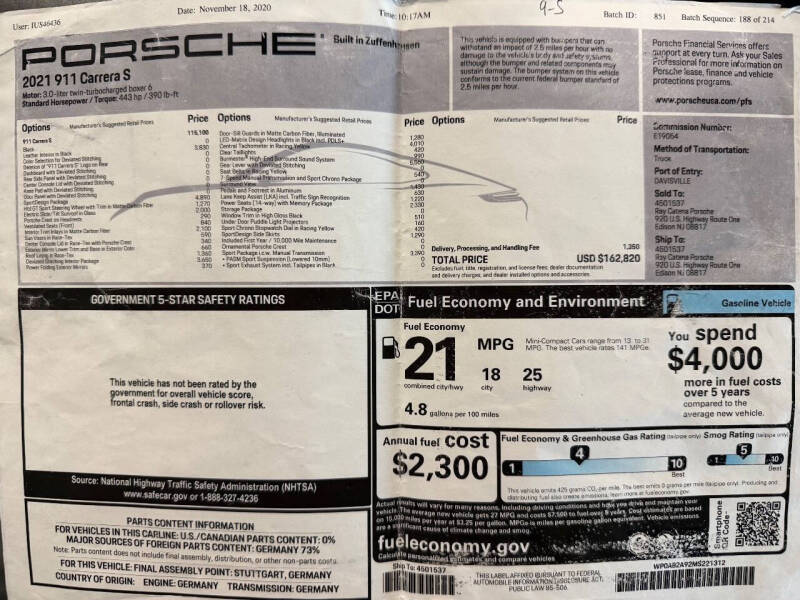 2021 Porsche 911 Carrera S