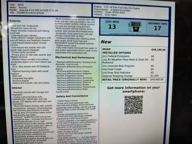 2016 Toyota Sequoia SR5