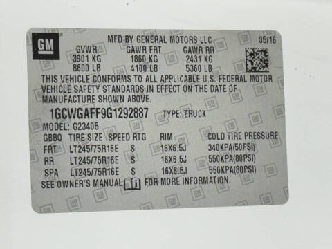 2016 Chevrolet Express 2500