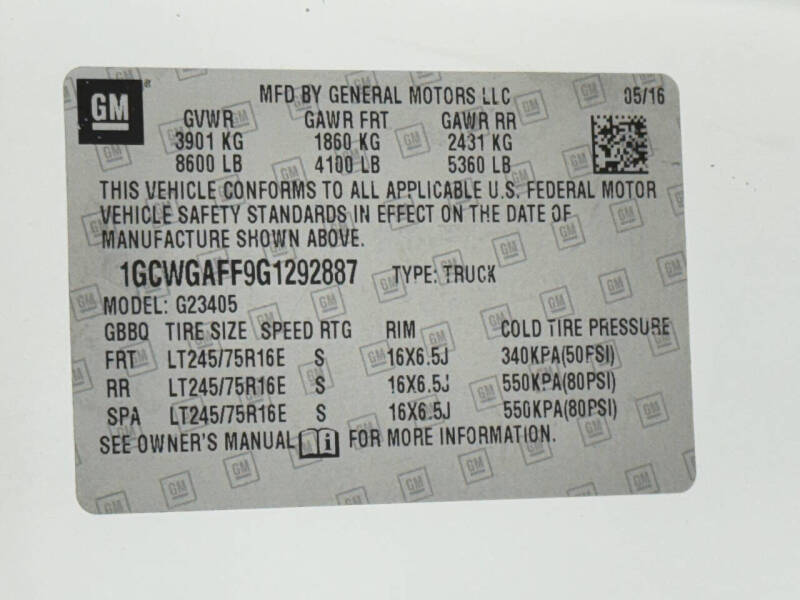 2016 Chevrolet Express 2500