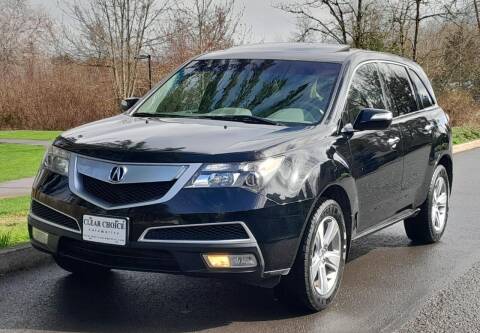 2012 Acura MDX for sale at CLEAR CHOICE AUTOMOTIVE in Milwaukie OR