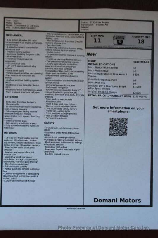2007 Bentley Continental GT