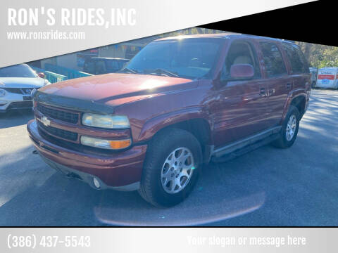 2003 Chevrolet Tahoe for sale at RON'S RIDES,INC in Bunnell FL