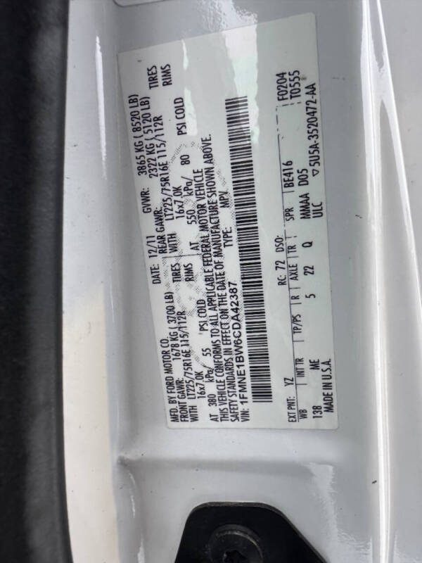 2012 Ford E-Series E-150 XLT