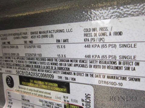 2025 BWISE Dump DTR610D-10