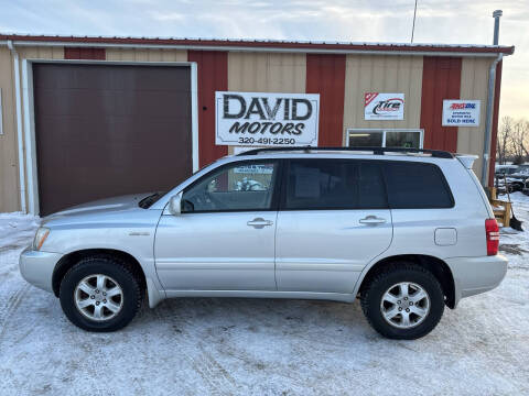 2002 Toyota Highlander for sale at DAVID MOTORS LLC in Grey Eagle MN