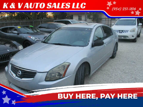 2008 Nissan Maxima for sale at K & V AUTO SALES LLC in Hollywood FL