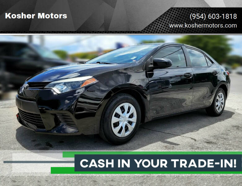 2016 Toyota Corolla for sale at Kosher Motors in Hollywood FL