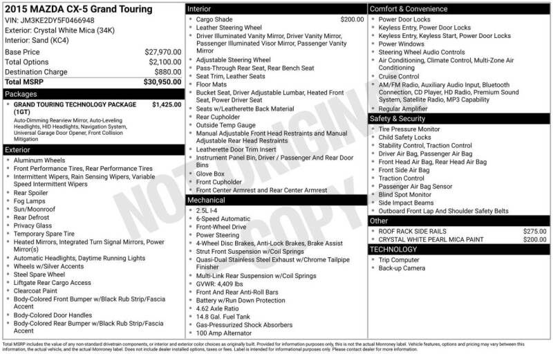 2015 Mazda CX-5 Grand Touring