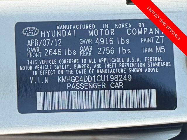 2012 Hyundai Genesis 3.8L V6