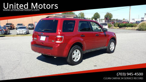 2012 Ford Escape for sale at United Motors in Fredericksburg VA