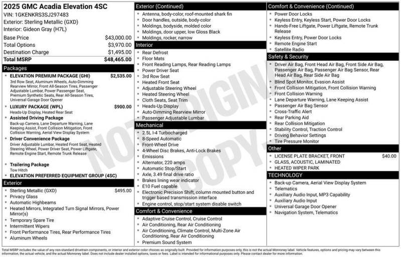 2025 GMC Acadia Elevation