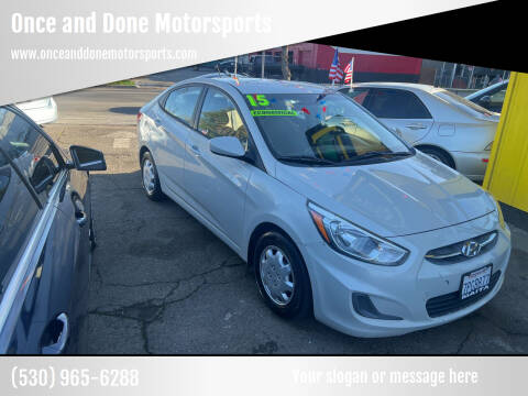 2016 Hyundai Accent for sale at Once and Done Motorsports in Chico CA