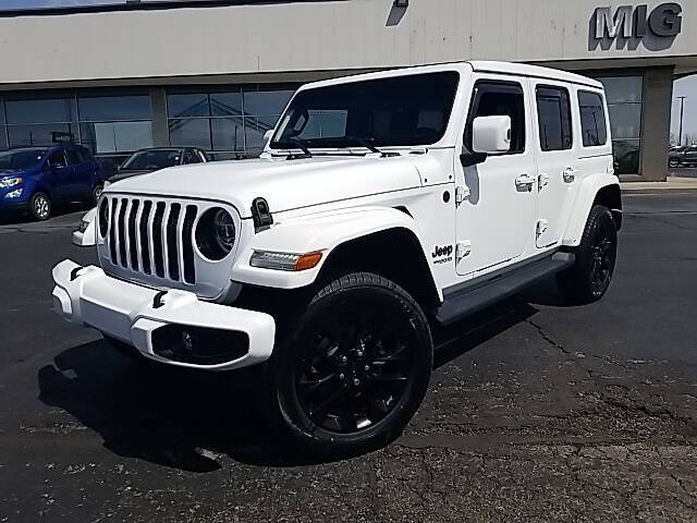 Used 2021 Jeep Wrangler Unlimited High Altitude with VIN 1C4HJXEN2MW648990 for sale in Bellefontaine, OH