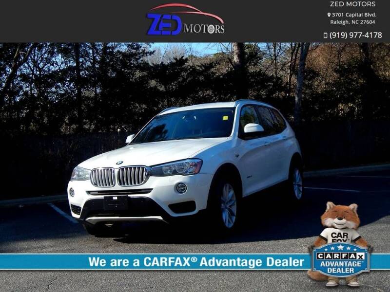 2017 BMW X3 for sale at Zed Motors in Raleigh NC