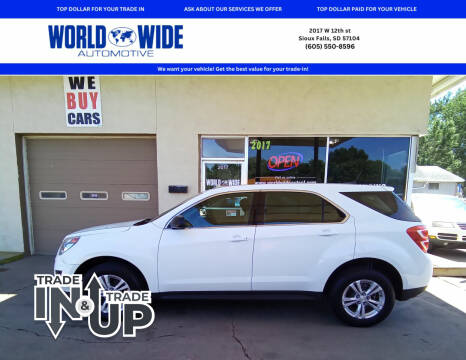 2016 Chevrolet Equinox for sale at World Wide Automotive in Sioux Falls SD