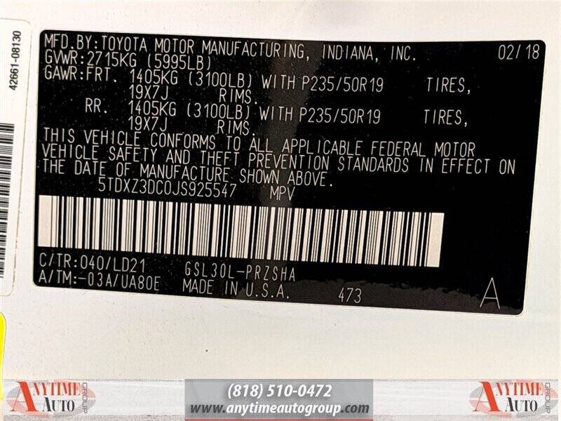 2018 Toyota Sienna SE 8-Passenger