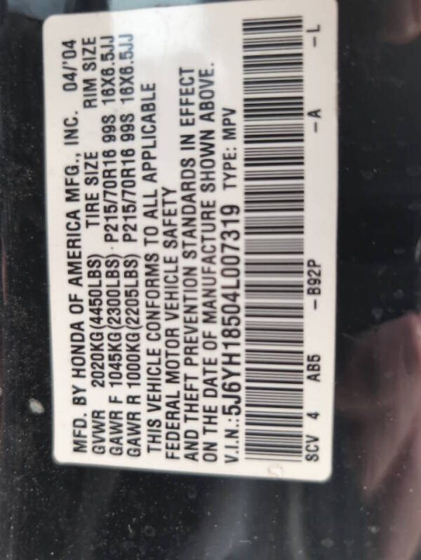 2004 Honda Element EX